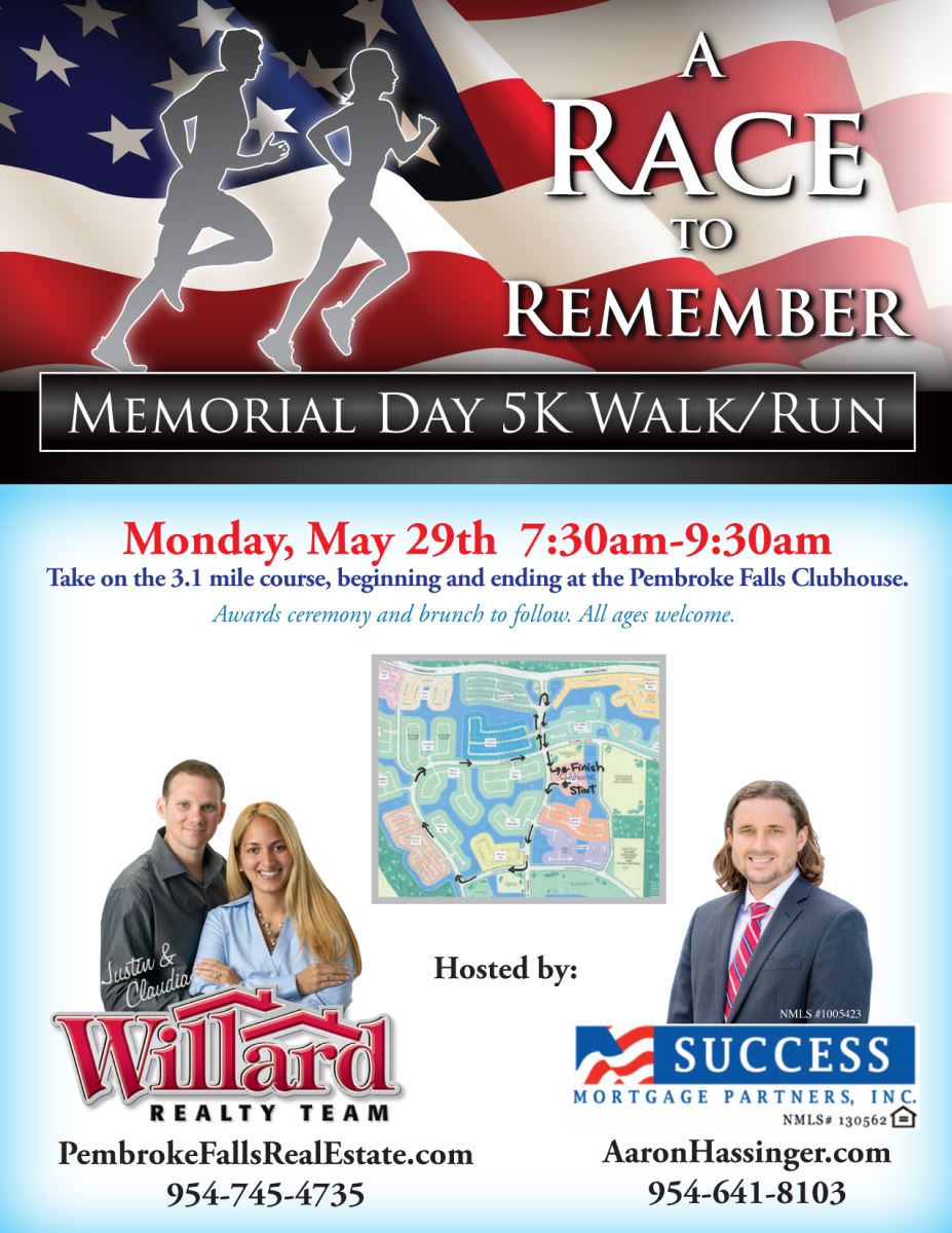 Pembroke Falls Memorial Day 5K Walk/Run Pembroke Pines Florida Real